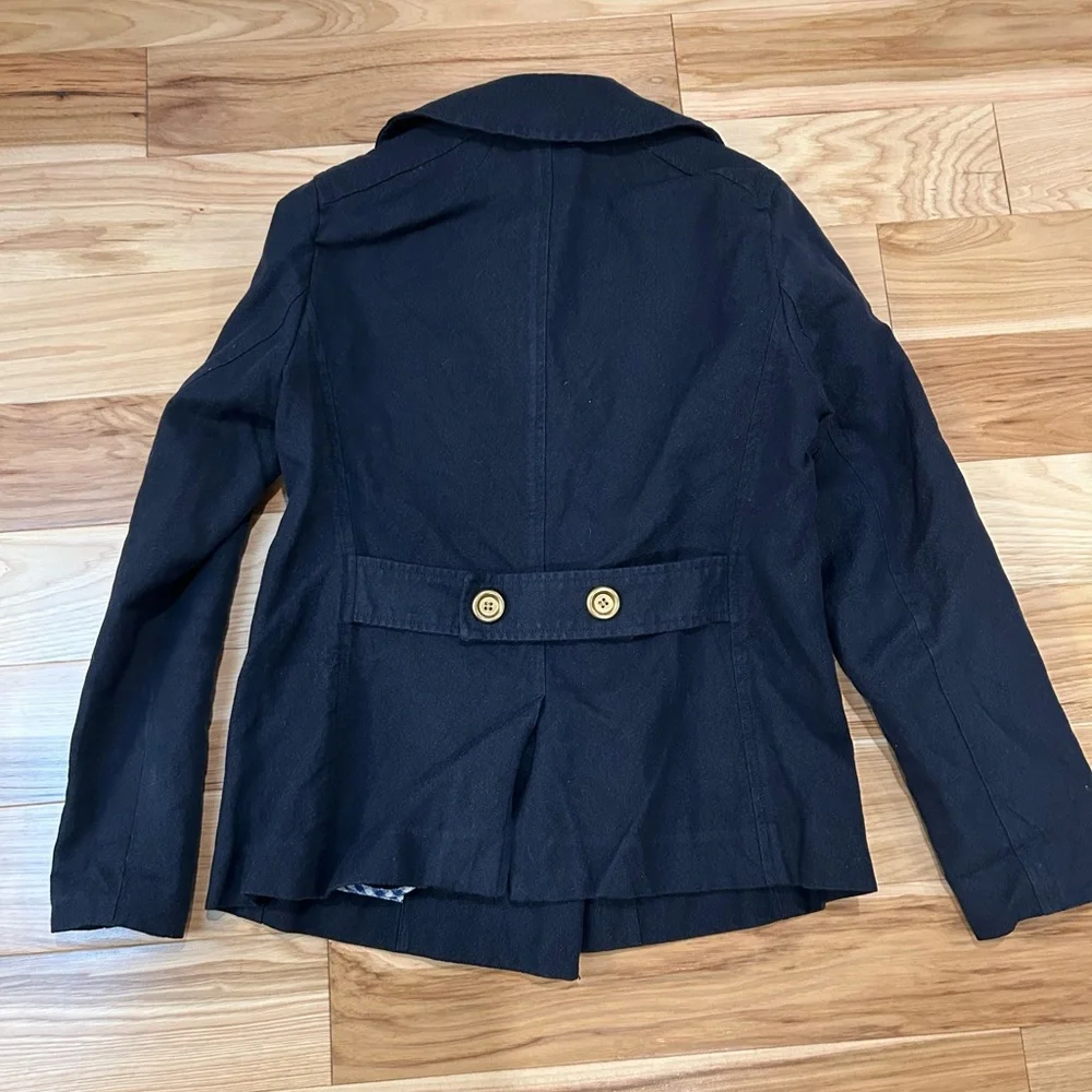J. Crew Double Breasted Indigo Pea Coat with Gold Buttons - Picture 3 of 3
